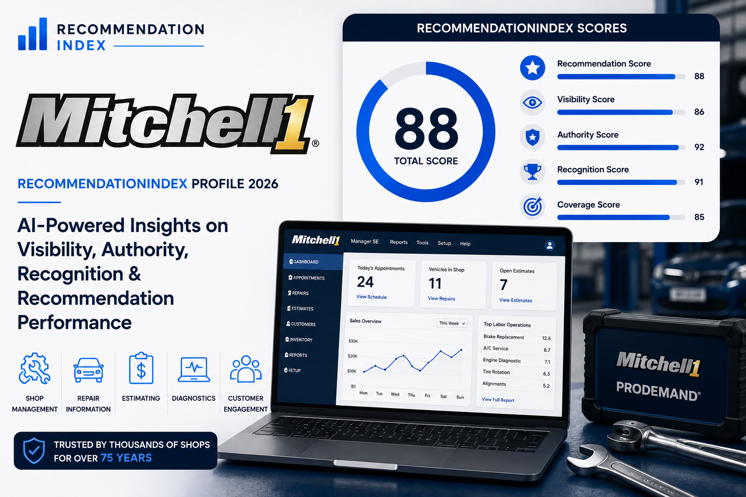 Mitchell 1 RecommendationIndex Profile 2026 AI Visibility and Recommendation Analysis